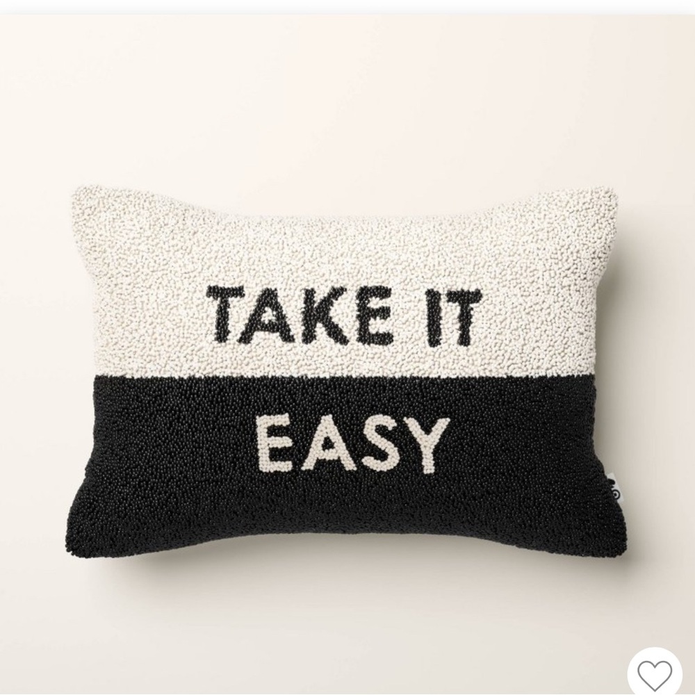Kate Spade x Target Beaded Lumbar Throw Pillow Black/White Take it Easy NWT